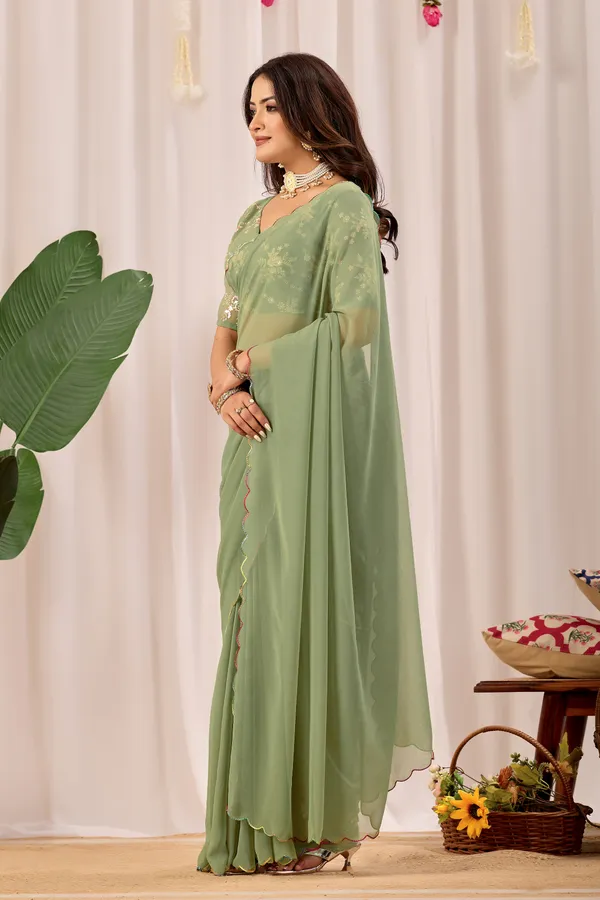 Green_Embroidered_Saree_With_Blouse_for_Women