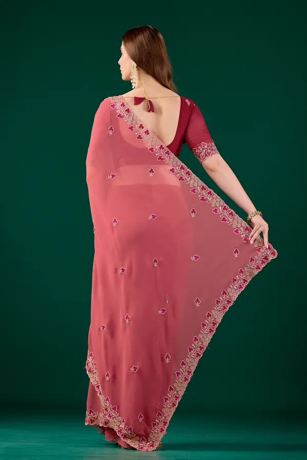 Pink_Georgette_Floral_Embroidered_Saree_For_Women