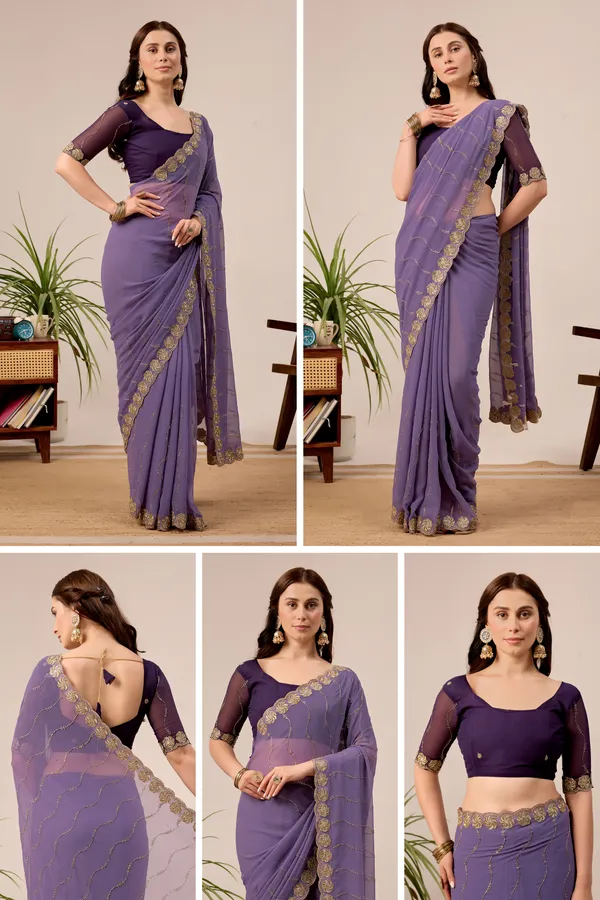 Purple_Georgette_Embroidered_Scallop_Border_Saree_For_Women