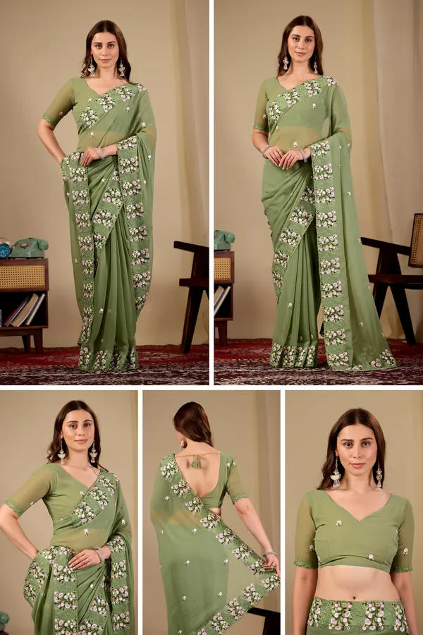 Green_Embroidered_Saree_For_Women
