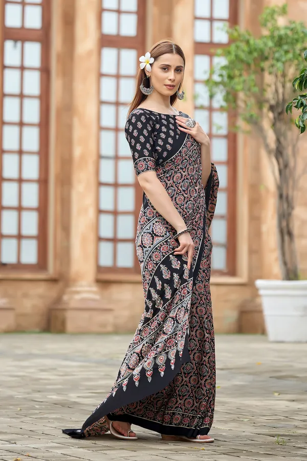 Black_Ajrak_Paisley_Printed_Saree_For_Women