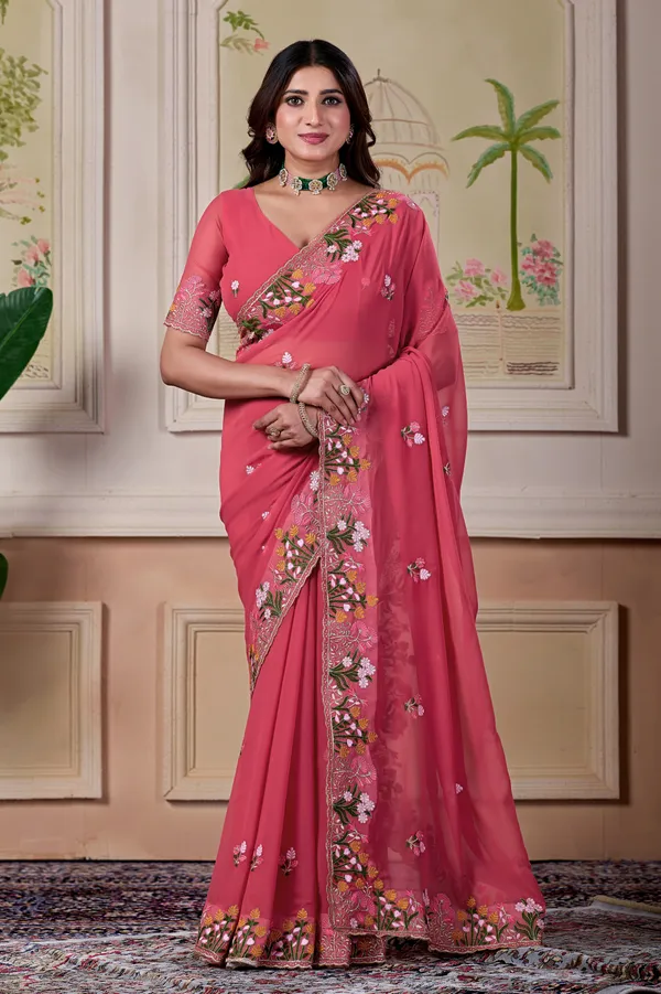 Pink_Floral_Embroidered_Saree_For_Women