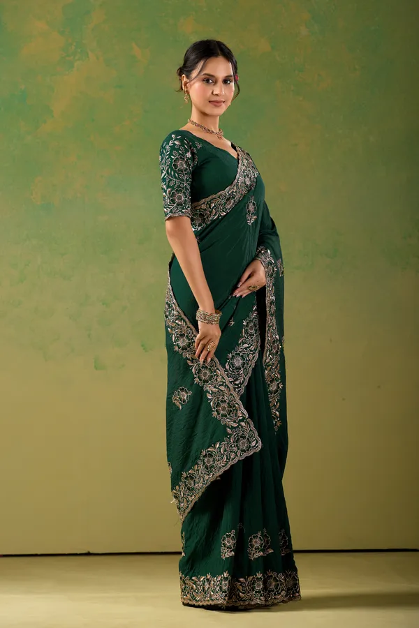 Green_Chiffon_Floral_Embroidered_Saree_For_Women