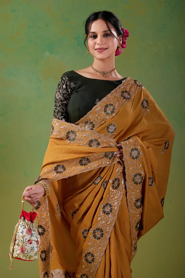 Mustard_Floral_Border_Saree_for_Women