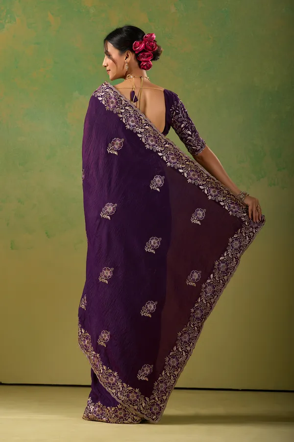 Purple_Chiffon_Floral_Embroidered_Saree_For_Women
