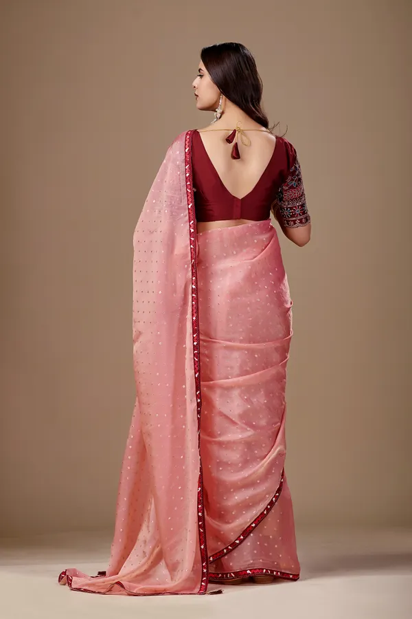 Pink_Chiffon_Sequin_Embellished_Saree_For_Women