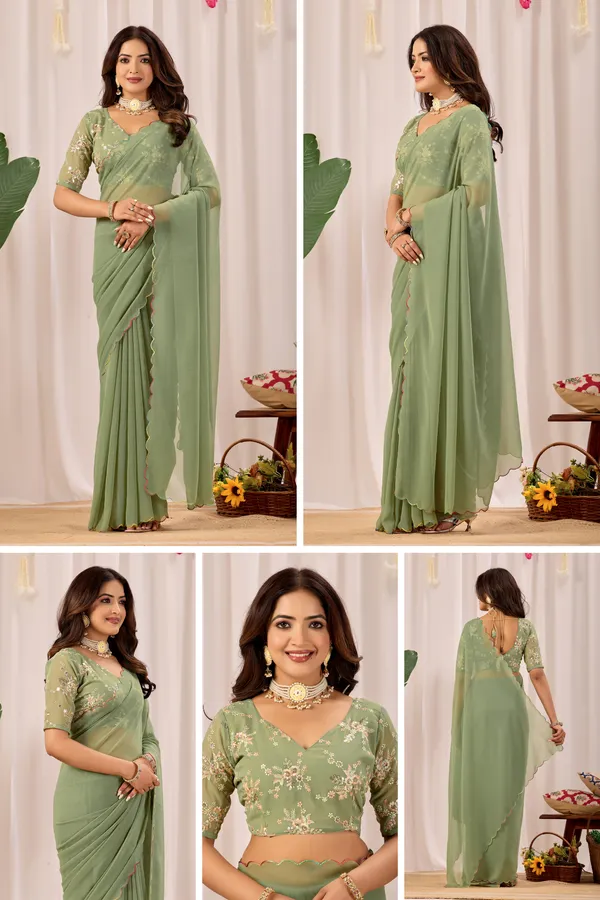 Green_Embroidered_Saree_With_Blouse_for_Women