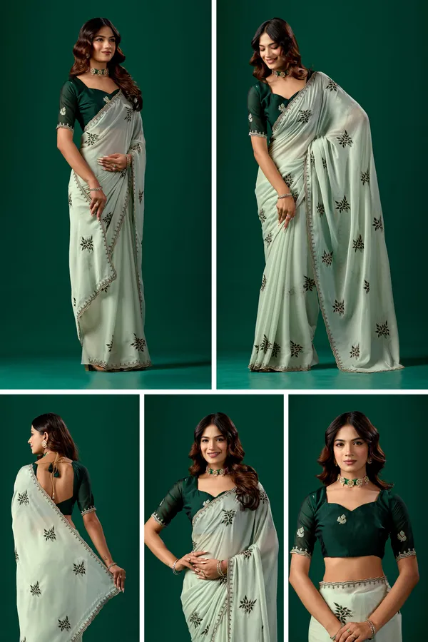 Green_Floral_Saree_Set_for_Women