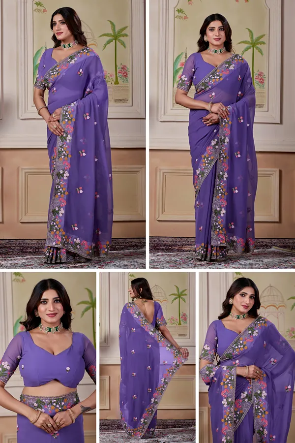 Purple_Floral_Embroidered_Saree_For_Women