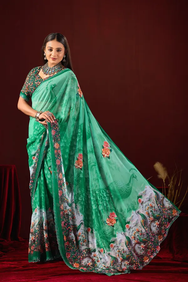 Green_Printed_Saree_for_Women