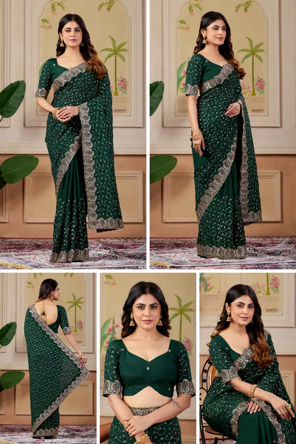 Green_Printed_Saree_With_Ornate_Border_for_Women