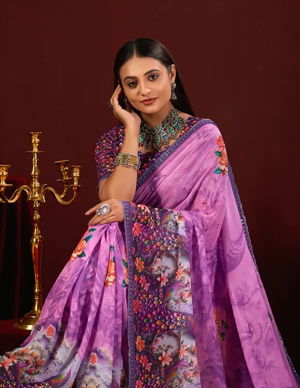 Pink_Printed_Ethnic_Saree_For_Women
