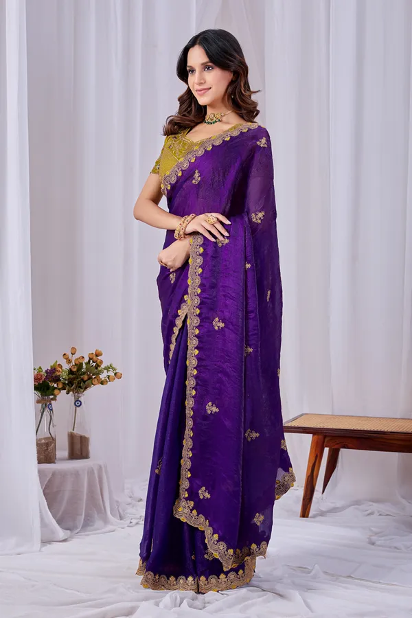 Purple_Embroidered_Saree_With_Blouse_for_Women