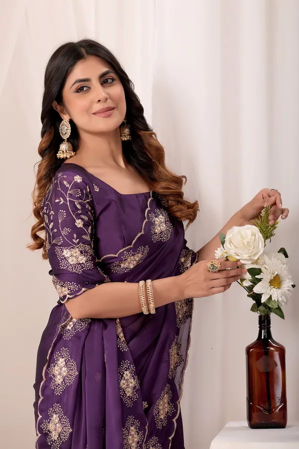 Purple_Embroidered_Saree_For_Women
