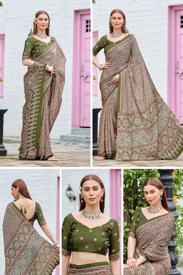 Green_Printed_Saree_For_Women