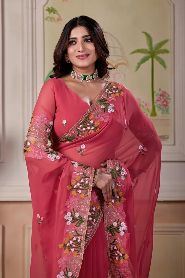 Pink_Floral_Embroidered_Saree_For_Women