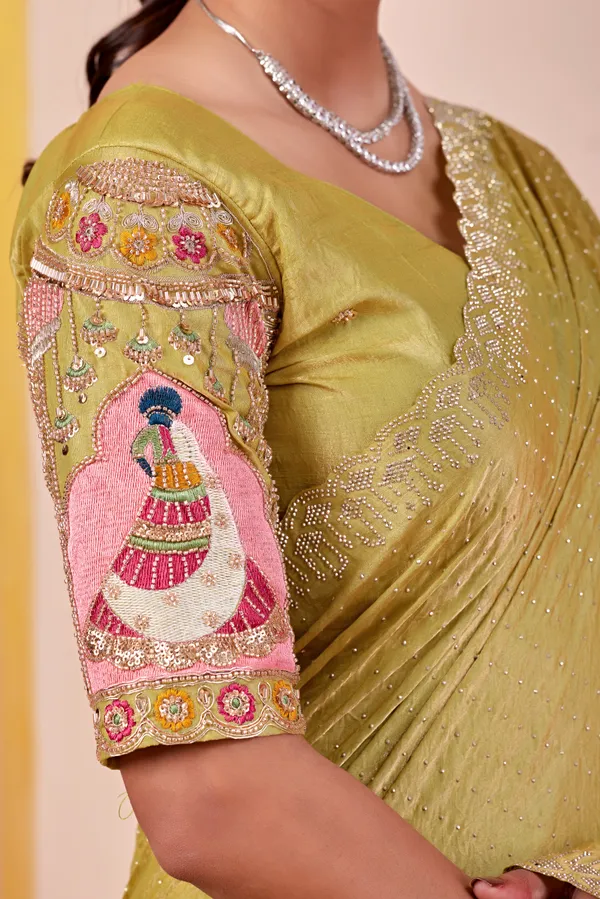 Olive_Green_Embellished_Saree_for_Women