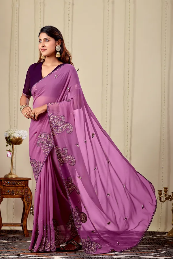 Purple_Georgette_Paisley_Embroidered_Saree_For_Women