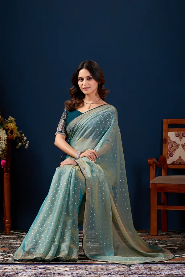 Teal_Embellished_Saree_for_Women