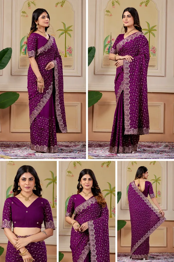Purple_Embroidered_Saree_For_Women
