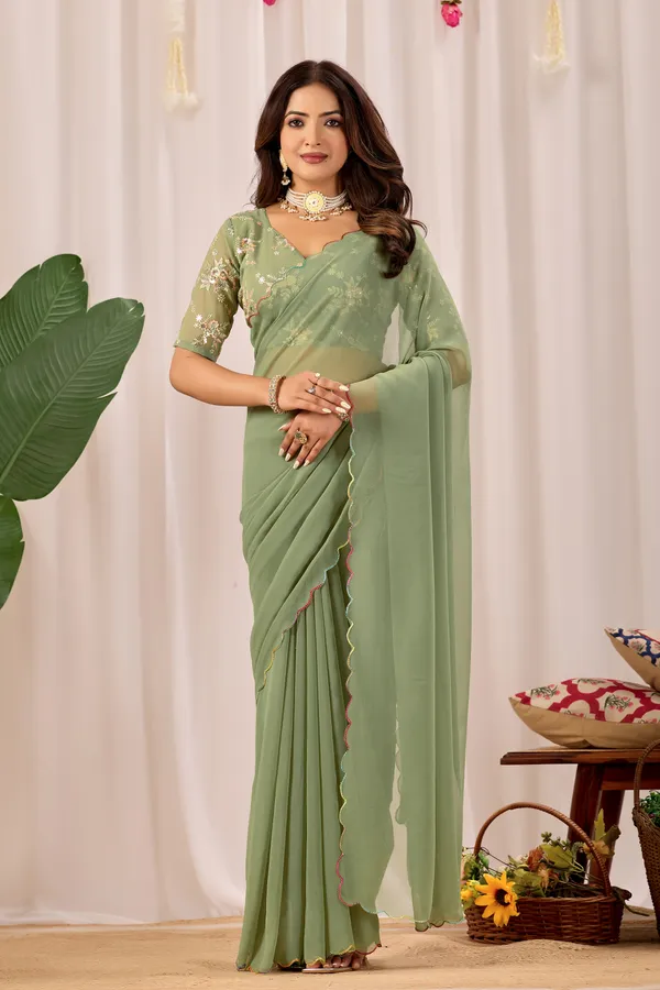 Green_Embroidered_Saree_With_Blouse_for_Women