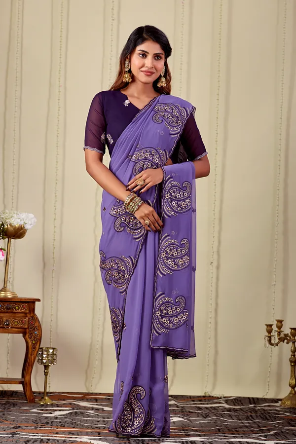 Purple_Embroidered_Paisley_Saree_For_Women