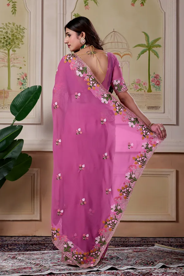 Pink_Georgette_Floral_Embroidered_Saree_For_Women