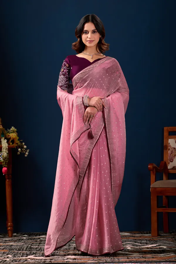Pink_Chiffon_Embellished_Saree_For_Women