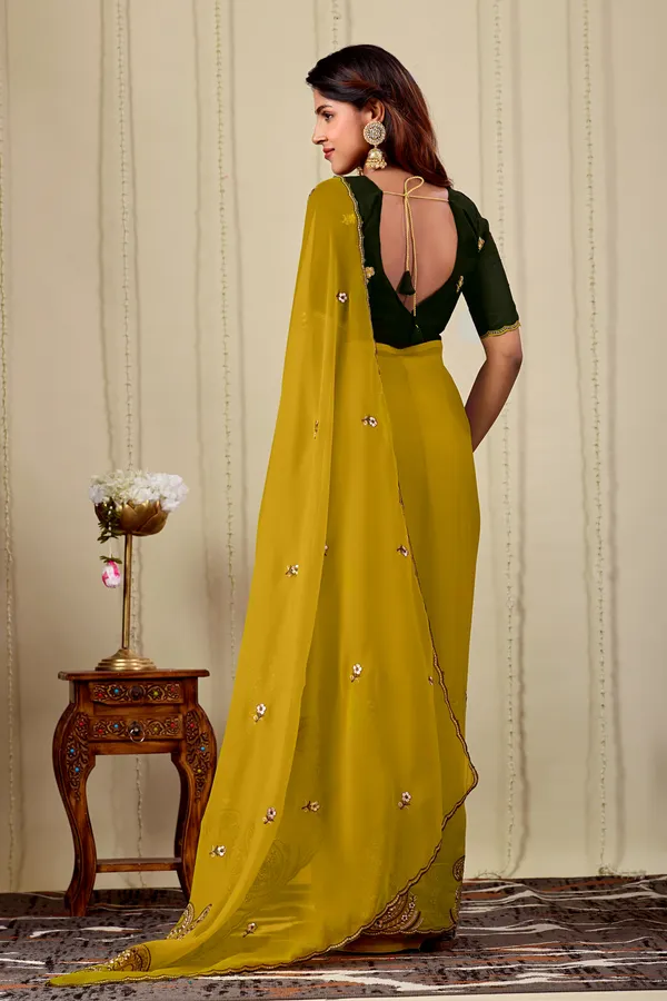 Mustard_Embroidered_Saree_With_Blouse_for_Women