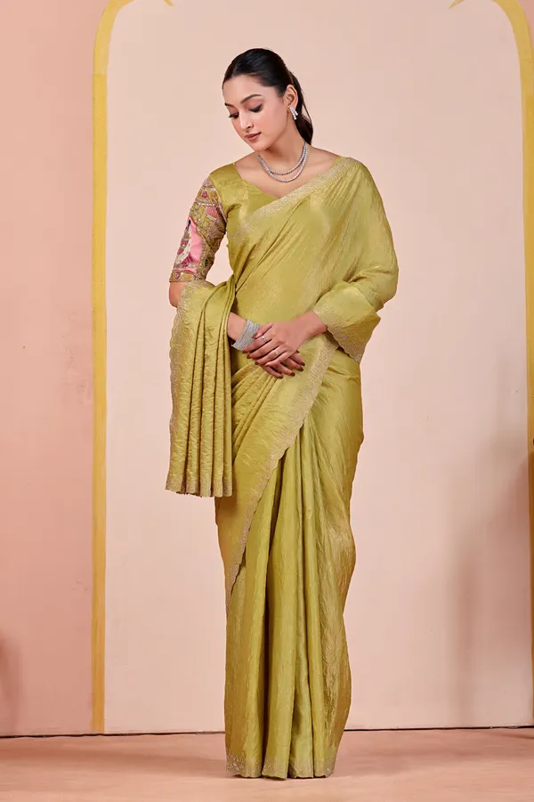 Olive_Green_Embellished_Saree_for_Women