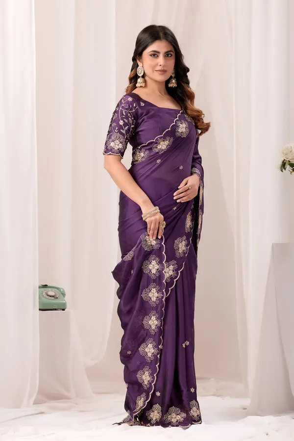 Purple_Embroidered_Saree_For_Women