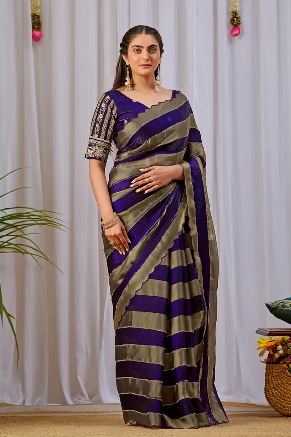 Purple_Striped_Saree_With_Embroidered_Blouse_for_Women