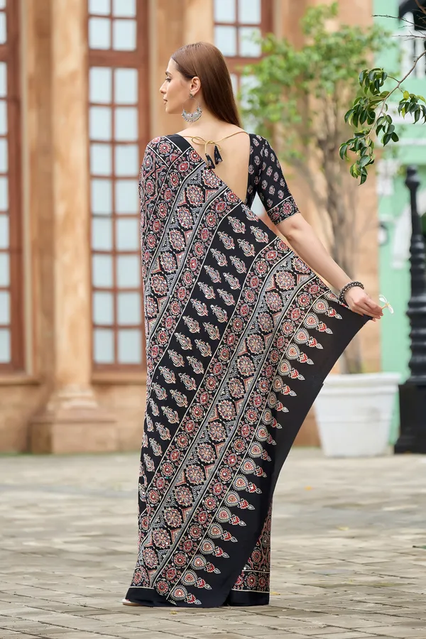 Black_Ajrak_Paisley_Printed_Saree_For_Women