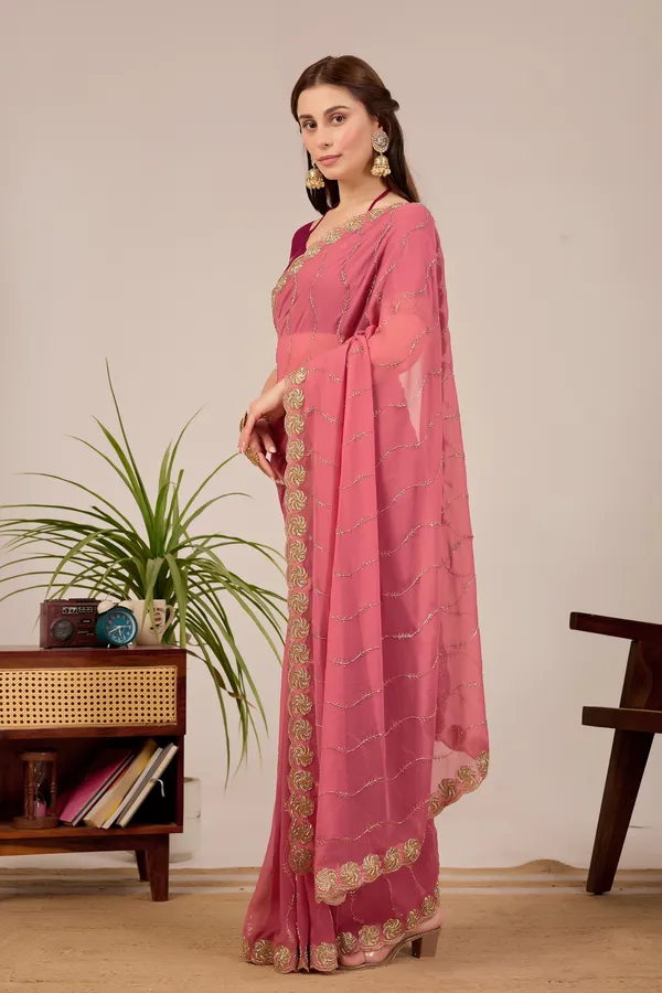 Pink_Georgette_Embellished_Saree_for_Women