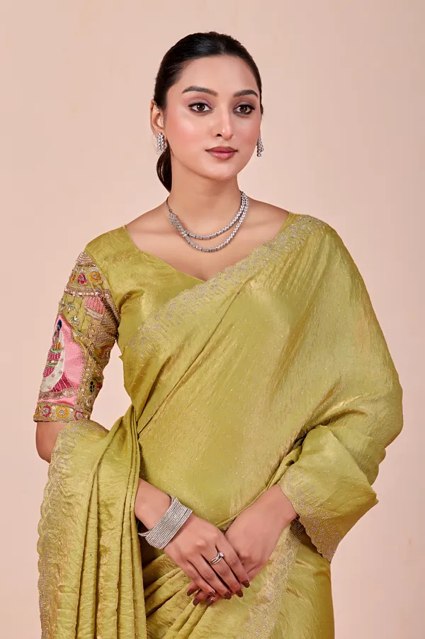 Olive_Green_Embellished_Saree_for_Women