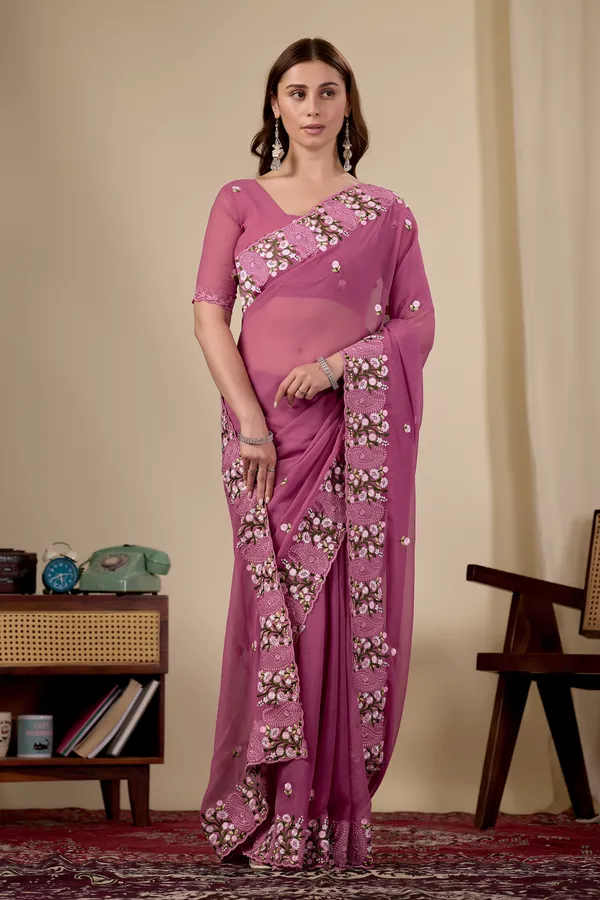 Pink_Floral_Embroidered_Saree_For_Women