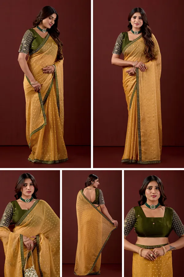 Mustard_Embellished_Saree_With_Blouse_For_Women