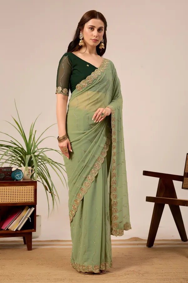 Sage_Green_Embroidered_Saree_For_Women