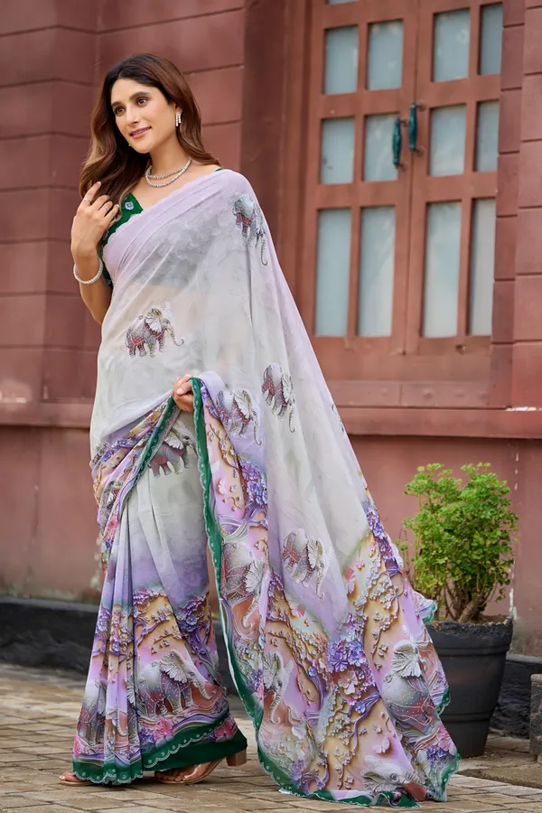 Lavender_Floral_Print_Saree_For_Women