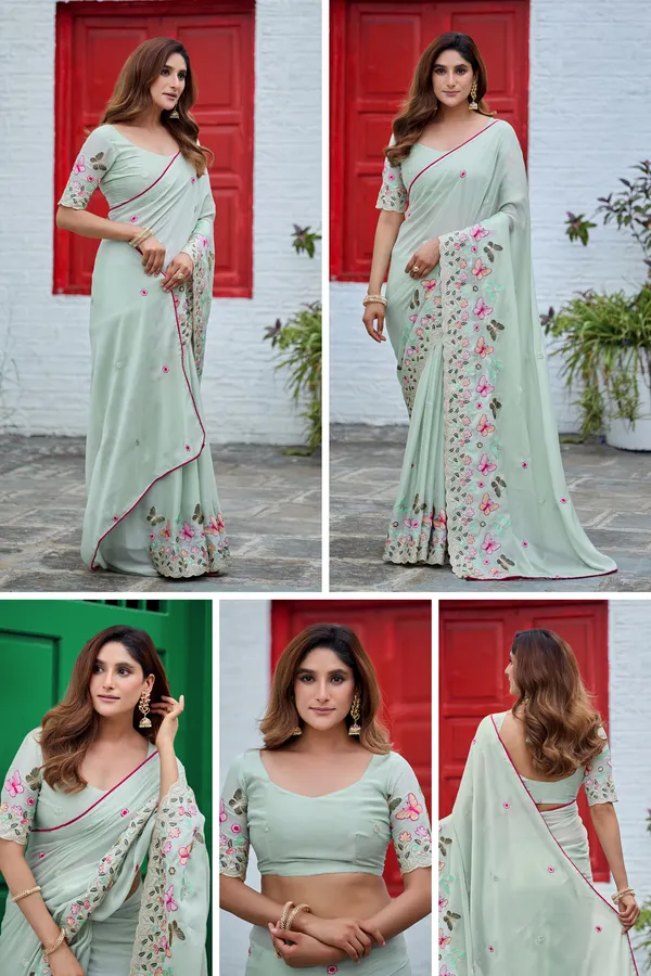 Mint_Green_Floral_Embroidered_Saree_for_Women