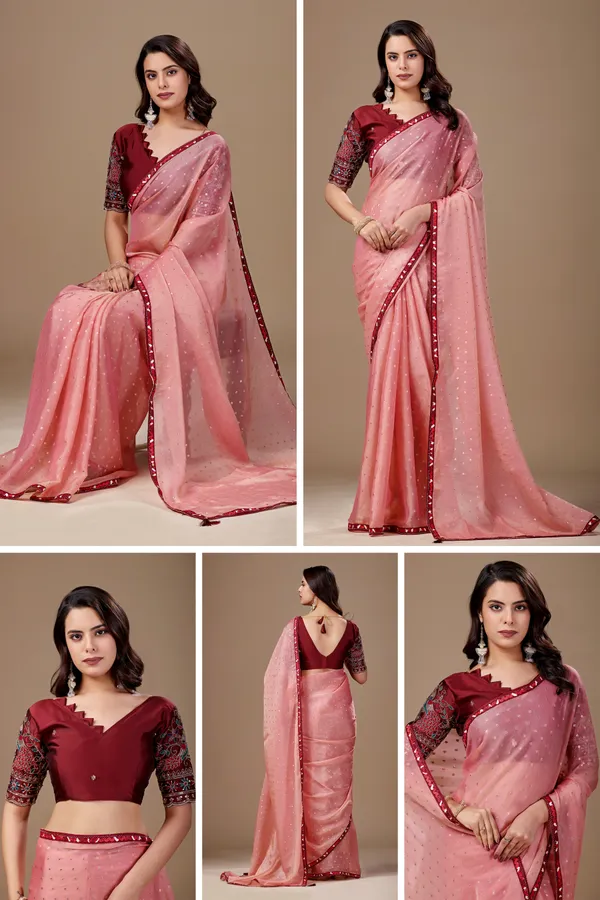 Pink_Chiffon_Sequin_Embellished_Saree_For_Women