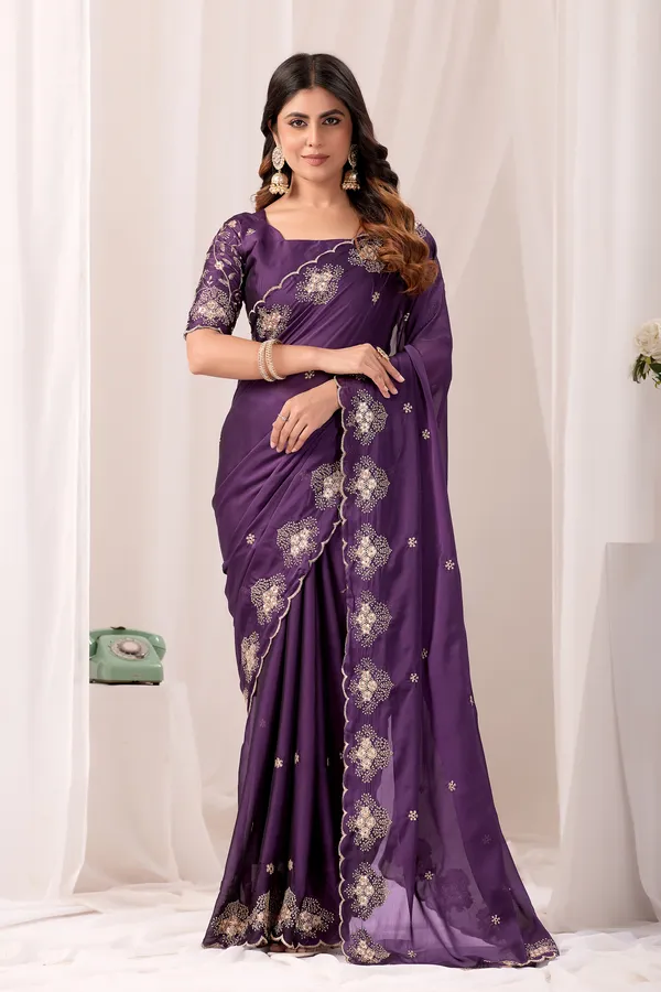 Purple_Embroidered_Saree_For_Women