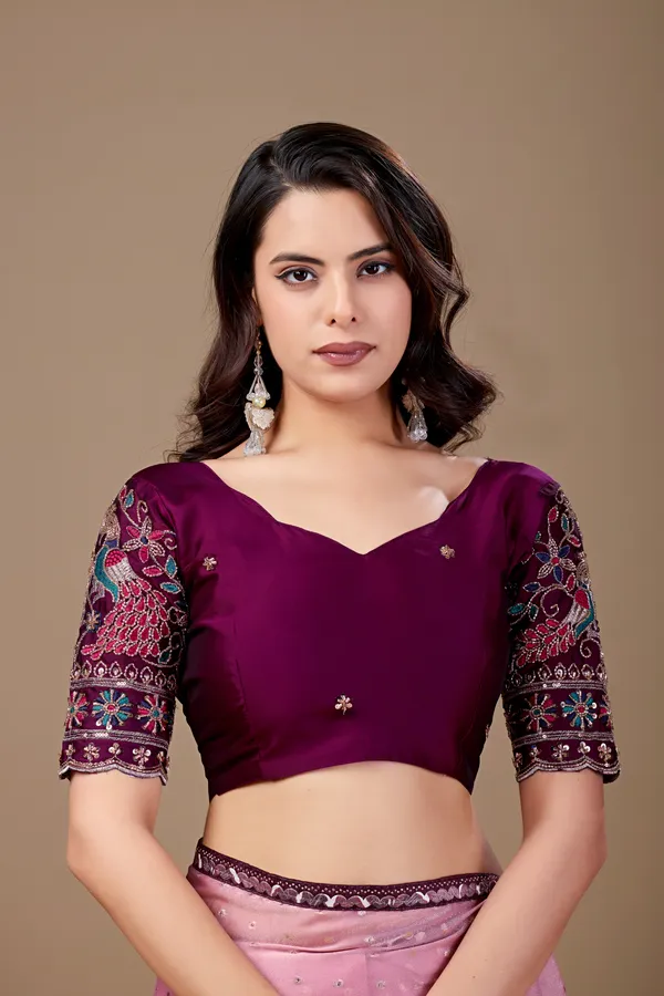 Pink_Chiffon_Sequin_Embellished_Saree_For_Women