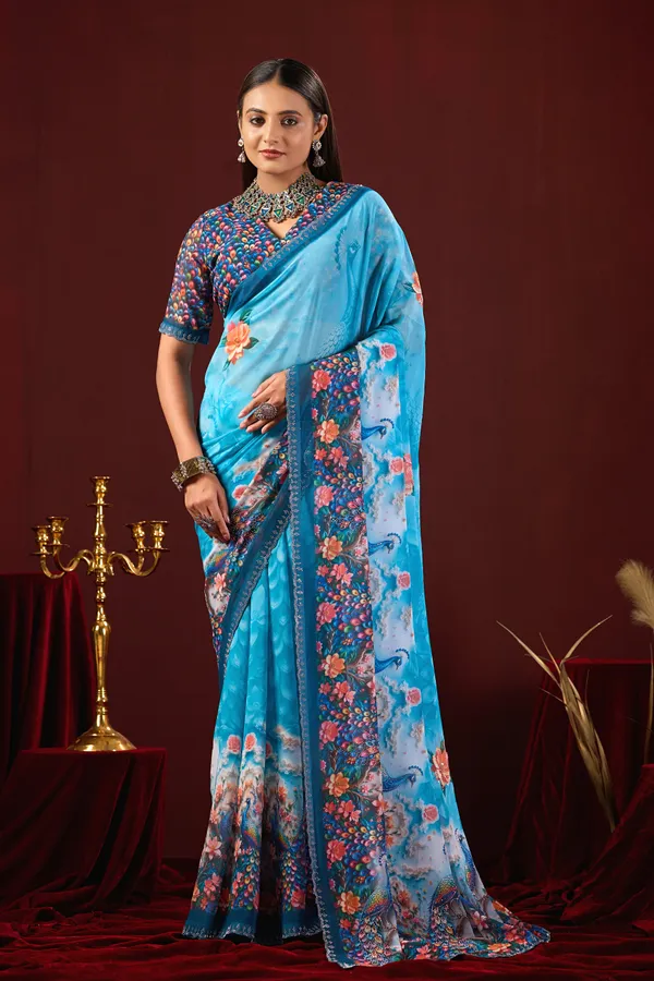 Blue_Floral_Print_Saree_for_Women