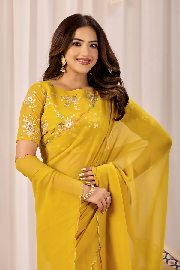 Yellow_Embroidered_Saree_For_Women