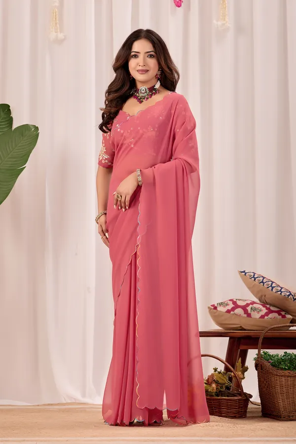 Pink_Georgette_Floral_Saree_for_Women