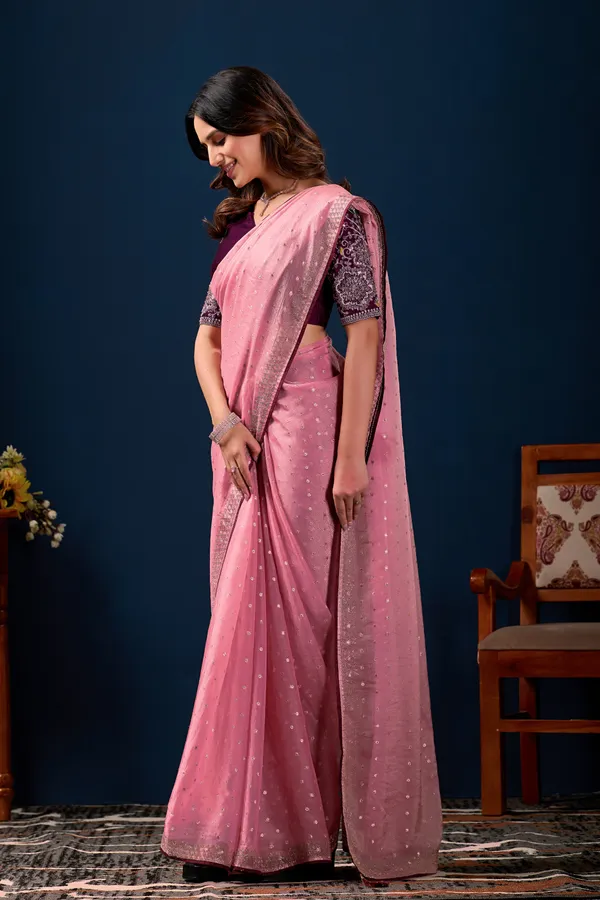 Pink_Chiffon_Embellished_Saree_For_Women