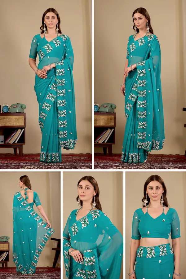 Teal_Georgette_Embroidered_Saree_for_Women