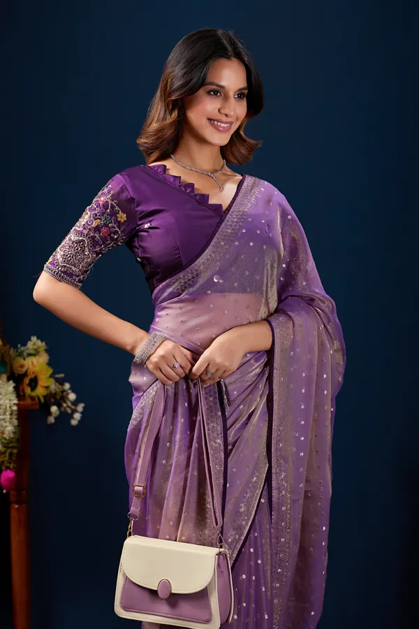 Purple_Embellished_Saree_With_Blouse_For_Women