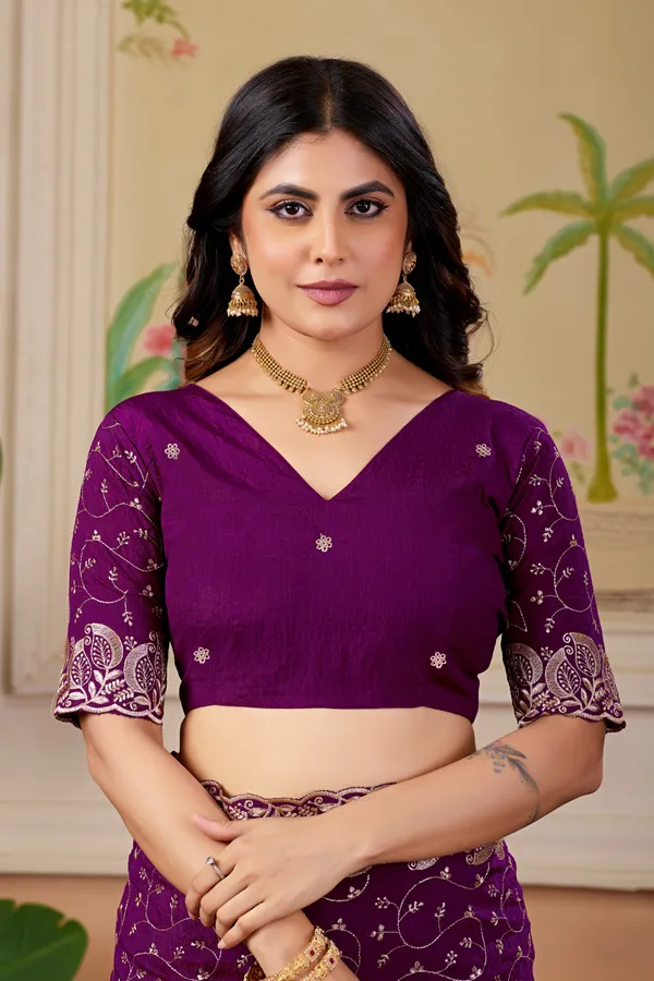 Purple_Embroidered_Saree_For_Women